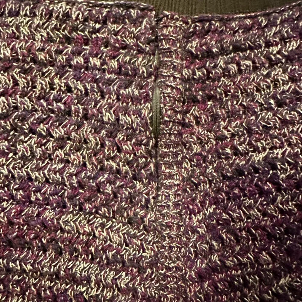 Women's 40 (10) Prada Burgundy & Tan Thick Knitted Pencil Skirt Stretch - Picture 5 of 5